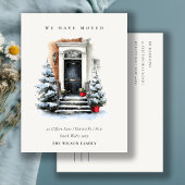 Chic Festive Winter Front Door We have Moved Briefkaart