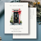 Chic Festive Winter Front Door We have Moved  Briefkaart