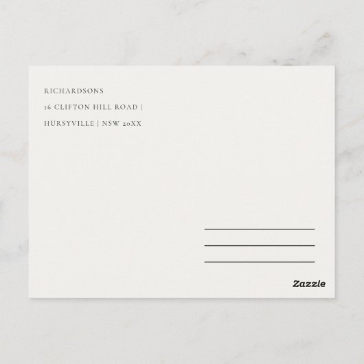 Chic Festive Winter Front Door We have Moved  Briefkaart (Achterkant)