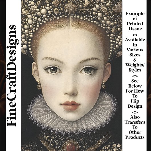 Chic Fictional Queen Princess Vrouw BG6 Decoupage Tissuepapier