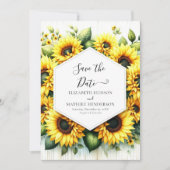 Chic Field Zonnebloem bruiloft Save The Date (Voorkant)