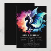 Chic Fiery Dragon Verjaardag Custom Kaart (Voorkant / Achterkant)