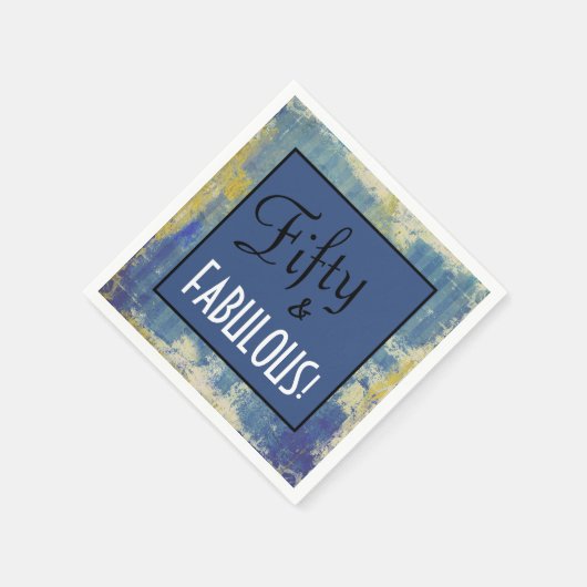Chic Fifty en geweldig! 50ste verjaardag Blauw Servet (Hoek)