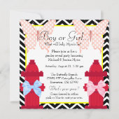 Chic Fire Hydrant & Butterfly Damask Gender onthul Kaart (Voorkant)