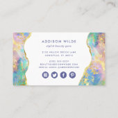 Chic Fire Opal Rainbow Business Appointment Card Afsprakenkaartje (Achterkant)
