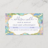 Chic Fire Opal Rainbow Business Appointment Card Afsprakenkaartje (Voorkant)