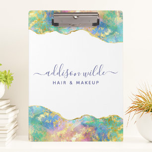 Chic Fire Opal Rainbow Gemstone Business Klembord