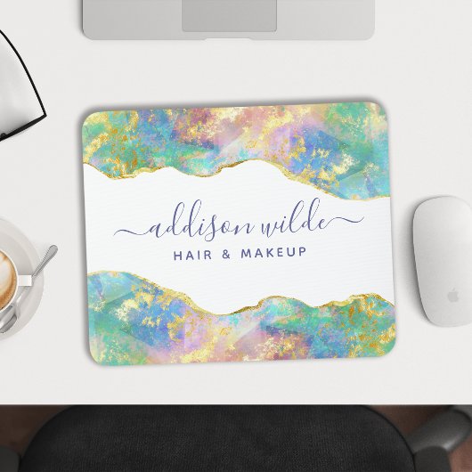 Chic Fire Opal Rainbow Gemstone Muismat