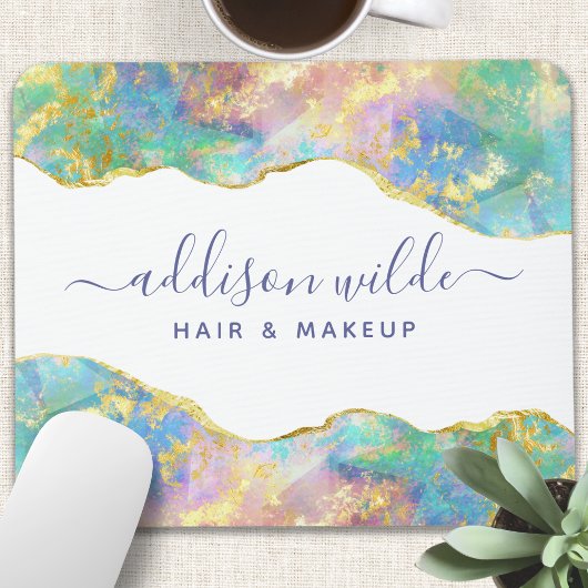 Chic Fire Opal Rainbow Gemstone Muismat