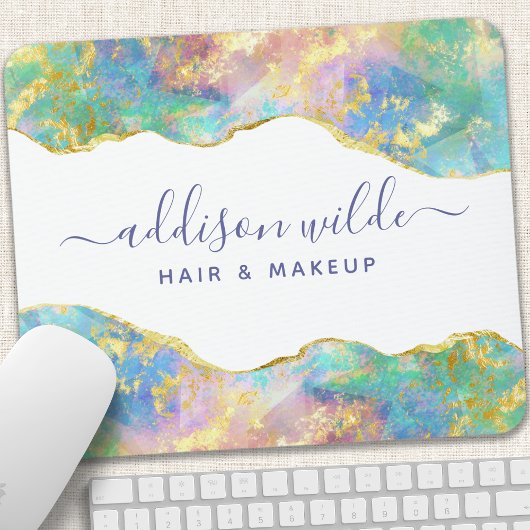 Chic Fire Opal Rainbow Gemstone Muismat