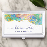 Chic Fire Opal Rainbow Gemstone Visitekaarthouder<br><div class="desc">Chic Fire Opal Rainbow Gemstone Business Card Case. Perfect voor een schoonheidssalon,  haarstylist,  make-up kunstenaar of cosmetoloog.</div>