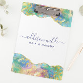 Chic Fire Opal Regenboog Edelsteen Zakelijk Klembord