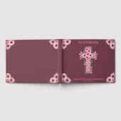 Chic First Heilige Commune Pink Flower Cross Girl Gastenboek (Volledig)