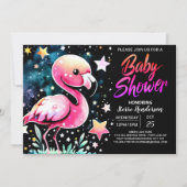 Chic Flamingo Baby shower Kaart (Voorkant)
