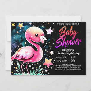 Chic Flamingo Baby shower Kaart