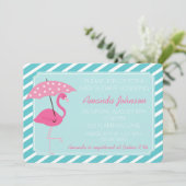 Chic Flamingo Baby shower Uitnodiging (Staand voorkant)