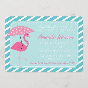 Chic Flamingo Baby shower Uitnodiging