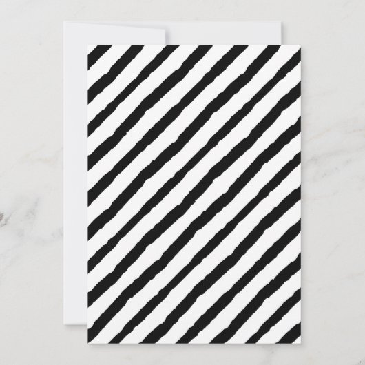 Chic Flamingo Stripe en Confetti Verjaardag Kaart (Achterkant)