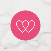 Chic flamingos, harten en tropische bloemen bruilo confetti (Kleine voorkant)