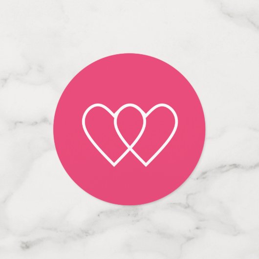 Chic flamingos, harten en tropische bloemen bruilo confetti (Kleine voorkant)