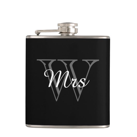 CHIC FLASK_"Mrs" ON MONOGRAM Heupfles (Voorkant)