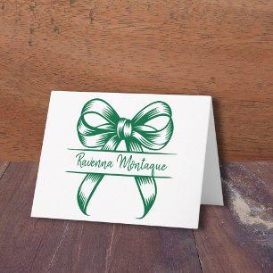 Chic fles groene decoratieboog elegante naam bruil notitiekaartje