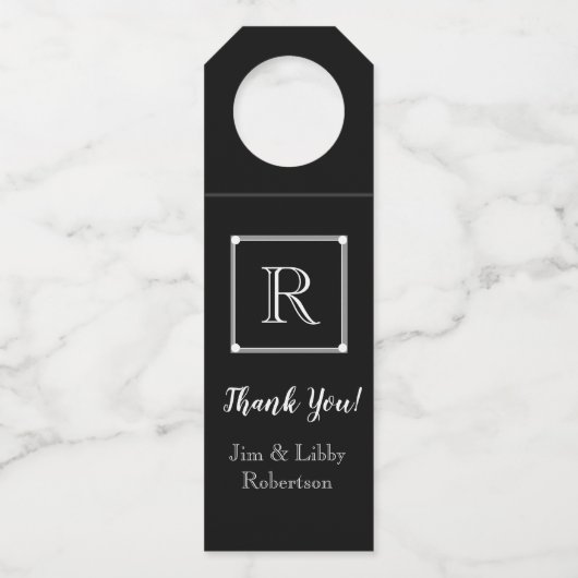 CHIC FLES HANGER_THANK U MONOGRAM EN NAAM FLESSENHANGER (Voorkant)