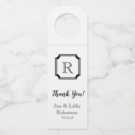 CHIC FLES HANGER_THANK U MONOGRAM EN NAAM FLESSENHANGER (Voorkant)