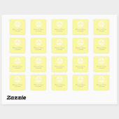 Chic Fleur De Lis-Stickers, geel Vierkante Sticker (Vel)