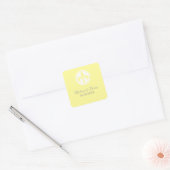 Chic Fleur De Lis-Stickers, geel Vierkante Sticker (Envelop)