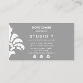 Chic Fleur de Lis & Stripes in zacht roze Visitekaartje (Achterkant)