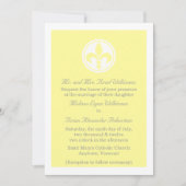 Chic Fleur De Lis Wedding Invite, geel Kaart (Voorkant)