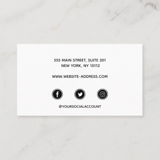 Chic Floating Script Calligraphy social media Visitekaartje (Achterkant)