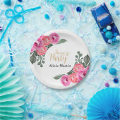 Chic Flora Dusty Pink Rose Gold Sweet 16 Party Papieren Bordje (Feest)