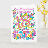 Chic Floral 18e verjaardag voor peetdochter Kaart (Gele Bloem)