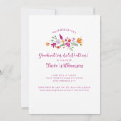  Chic Floral Afstuderen Foto Graduation Party Kaart (Achterkant)