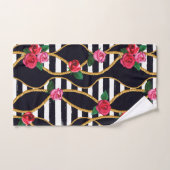 Chic Floral and Rope Pattern with Bold Stripes Bad Handdoek (Handdoek)
