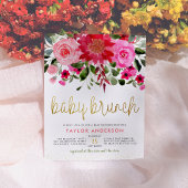 Chic Floral Baby Brunch Baby Girl Baby shower Uitnodiging Briefkaart
