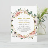 Chic Floral Baby Shower-uitnodigingen Kaart (Staand voorkant)