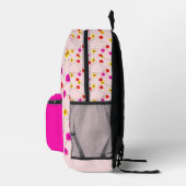 Chic floral backpack with bold pink accent bedrukte rugzak (Rechts)