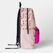 Chic floral backpack with bold pink accent bedrukte rugzak (Links)