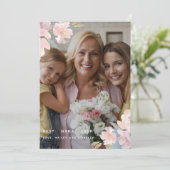 Chic Floral Best Nana Ever Moederdag Photo Card (Staand voorkant)