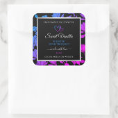 Chic Floral Black Blue Roze kleurige etiketten van (Tas)