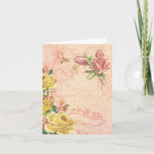 Chic  Floral Blank Note Kaart