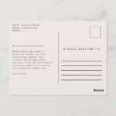 Chic Floral Bloom Arch Foto Afstuderen Dank u Briefkaart (Achterkant)