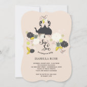 Chic Floral blooms kiep en zie Baby shower Kaart (Voorkant)