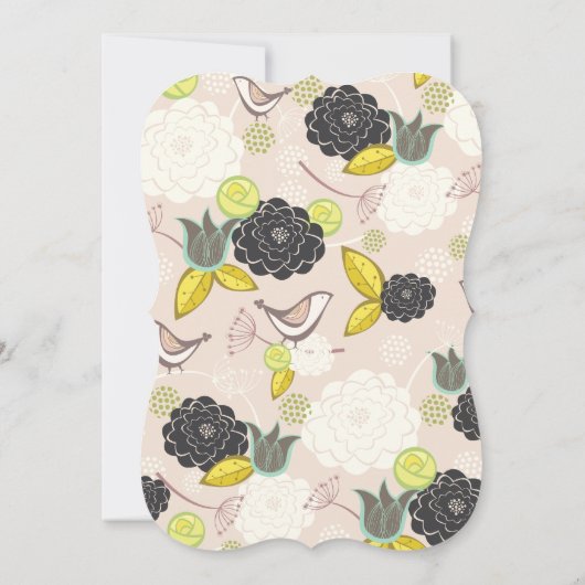 Chic Floral blooms kiep en zie Baby shower Kaart (Achterkant)