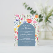 Chic Floral Blue Arch Baby shower Boy Briefkaart (Staand voorkant)