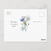 Chic Floral Blue Arch Baby shower Boy Briefkaart (Achterkant)