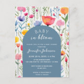 Chic Floral Blue Arch Baby shower Boy Briefkaart (Voorkant)